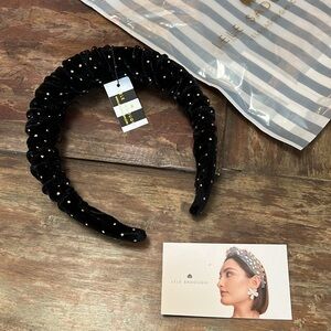 Lele Sadoughi Jet Dot Velvet Headband